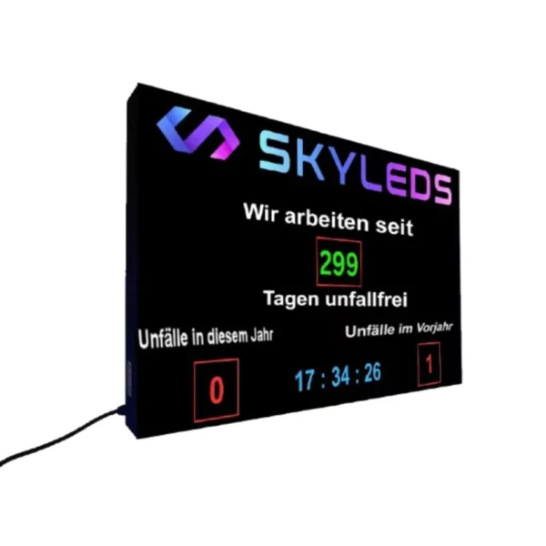 Unfallfreie Tage Zähler LED-Anzeigetafel